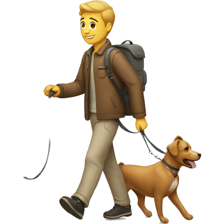 man  walking the dog emoji