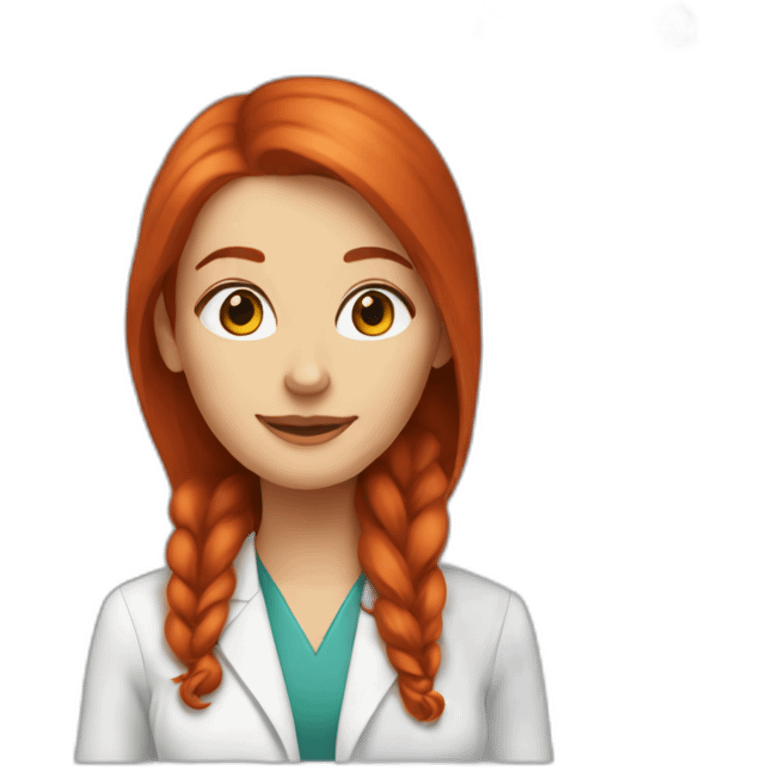 Redhead woman straight hair neuroscientist with mice emoji