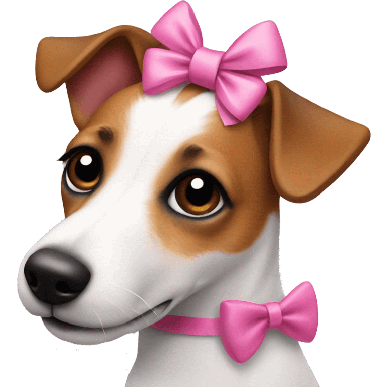 Jack russel with pink bow emoji