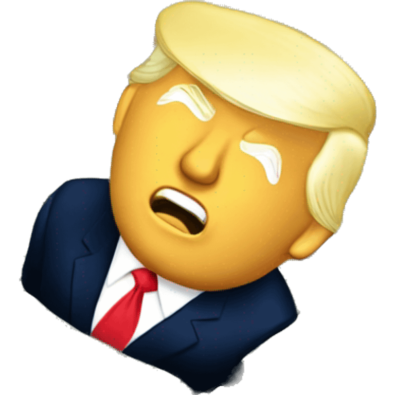 Donald Trump on a pile of money emoji