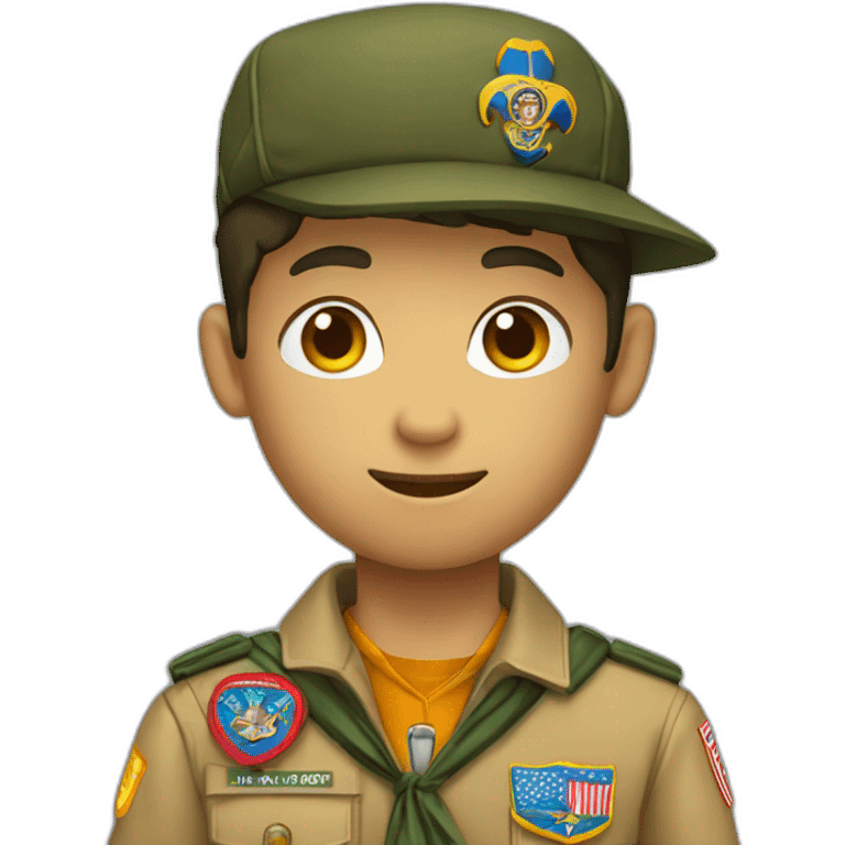 boy scout with digital thing emoji