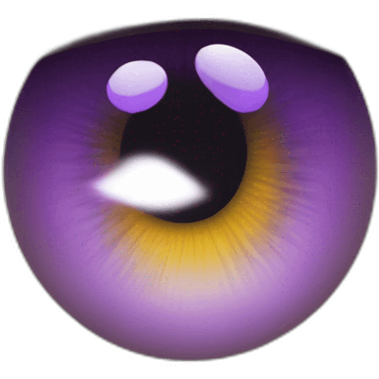 a very powerful male eye with a violet iris showing serious emotion and a beige color for the skin around the eye emoji