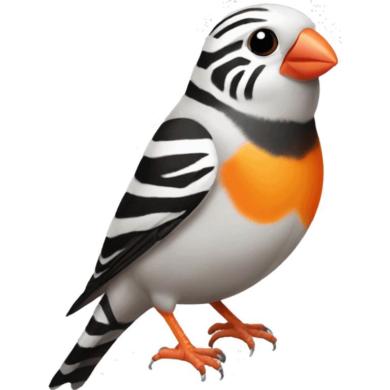 Zebra Finch bird with orange beak  emoji