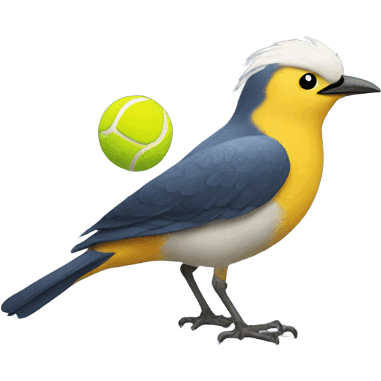 Bird and tennis ball combined emoji