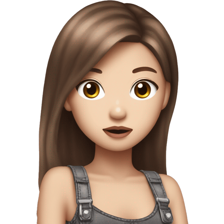 The girl who looks like BlackPink Jennie K pop star with brown hair emoji