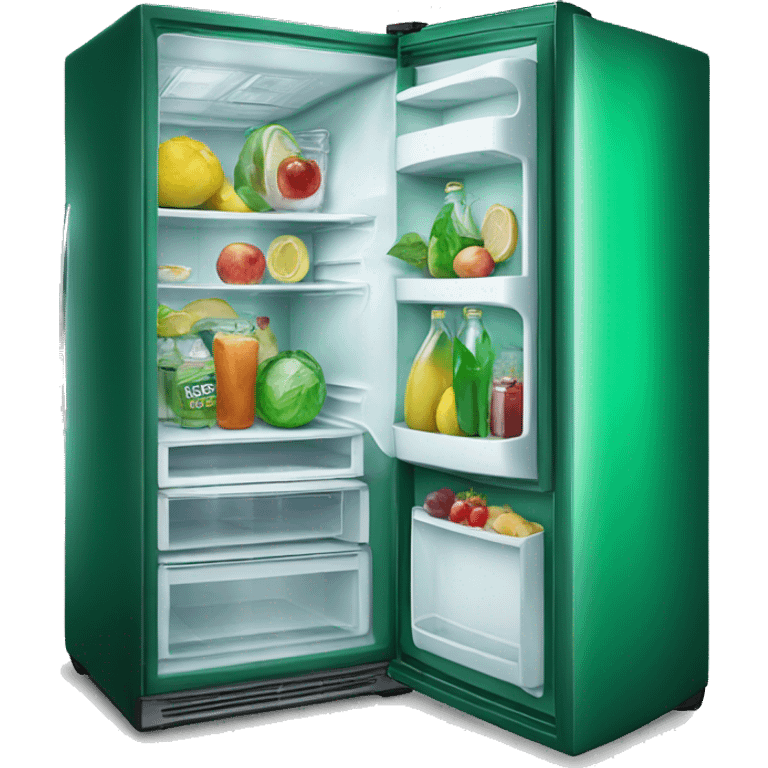 Realistic emerald green fridge  emoji