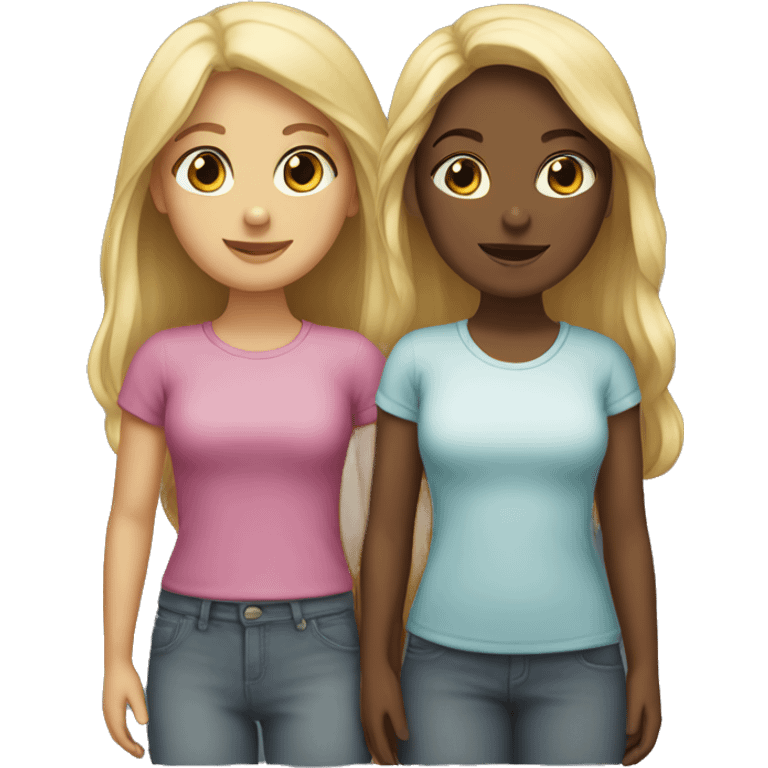 girls standing together emoji