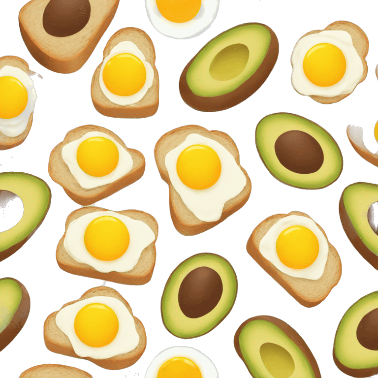 Bread with avocado and eggs  emoji