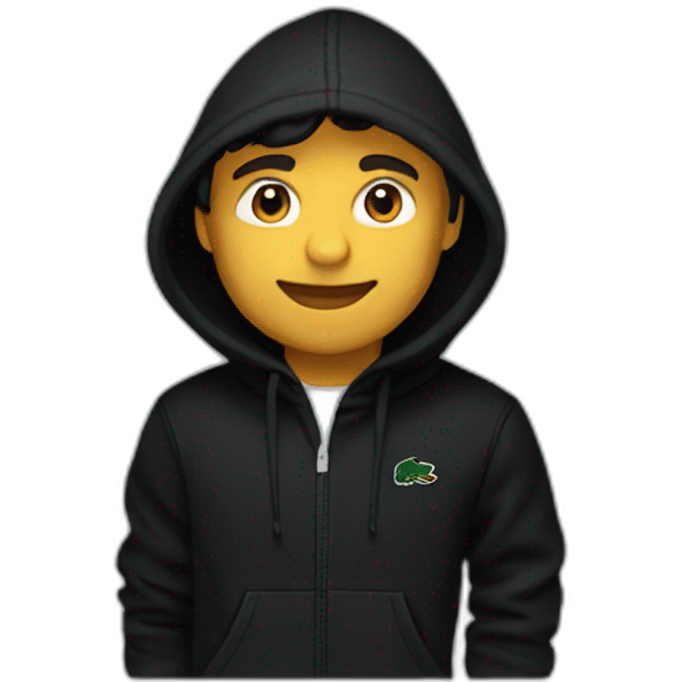 Latin guy Lacoste black hoodie emoji