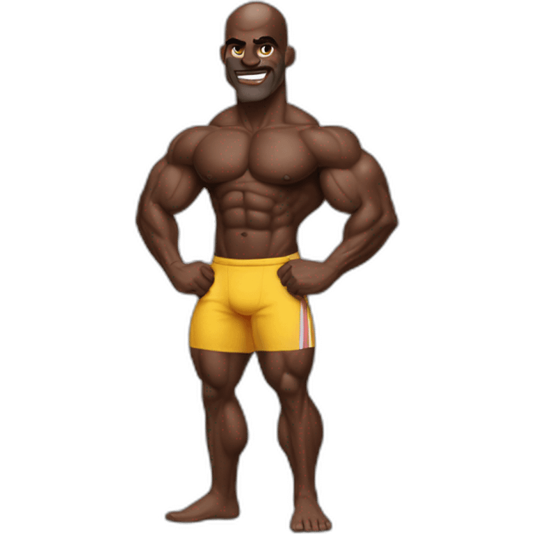 dark skinned Indian with ronnie Coleman physique emoji