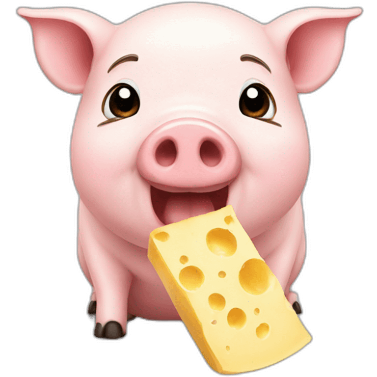 little pig eating cheese emoji