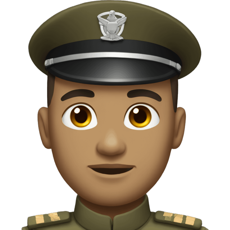 Light skin dark hair military man emoji