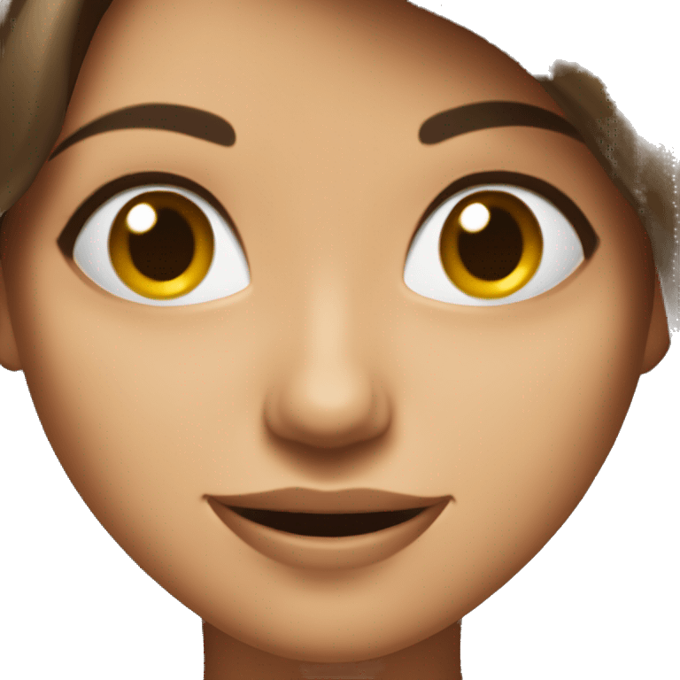 Flirtatious but playful (not too sexy) winky face on a brunette female  emoji