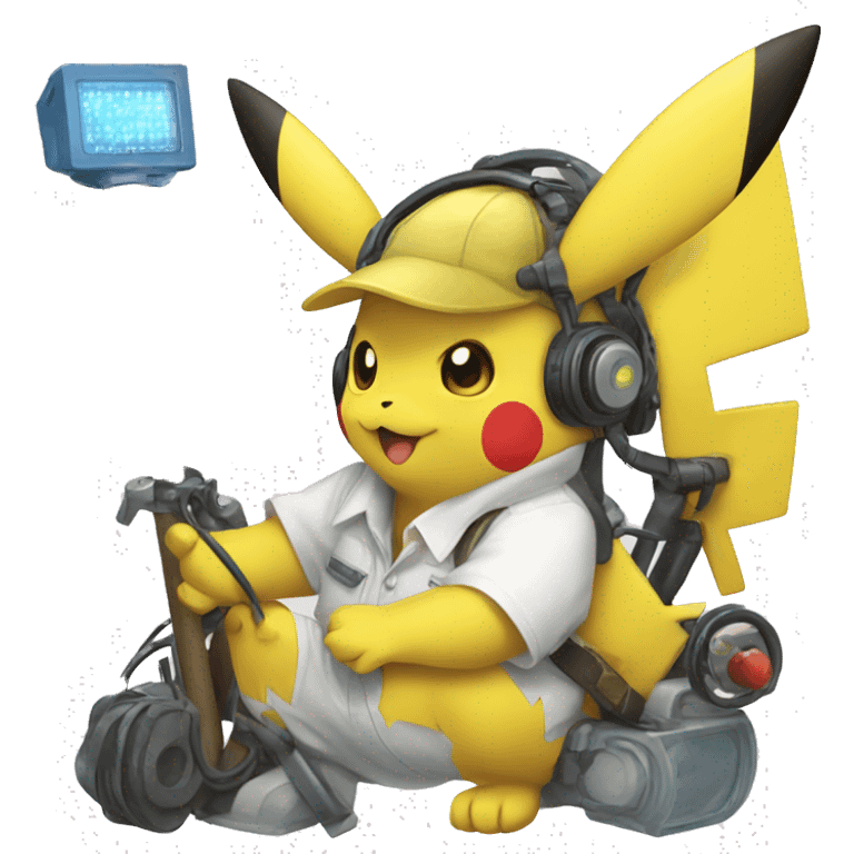 Pikachu ingeniero electrico emoji