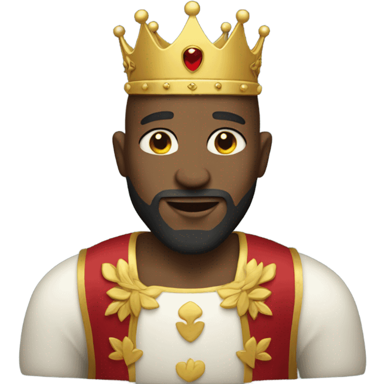 Bald Blackman with beard wearing a crown emoji