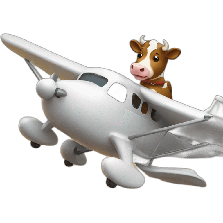 Cow Piloting an airplane emoji