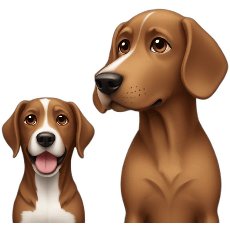 Brown Dog and cut heared owner emoji