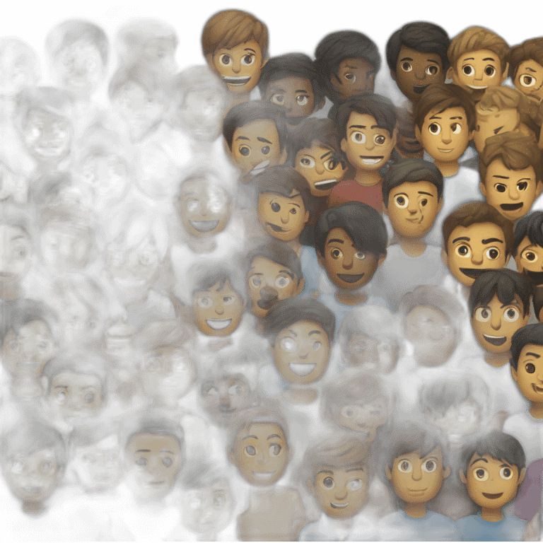 crowd of boys standing emoji