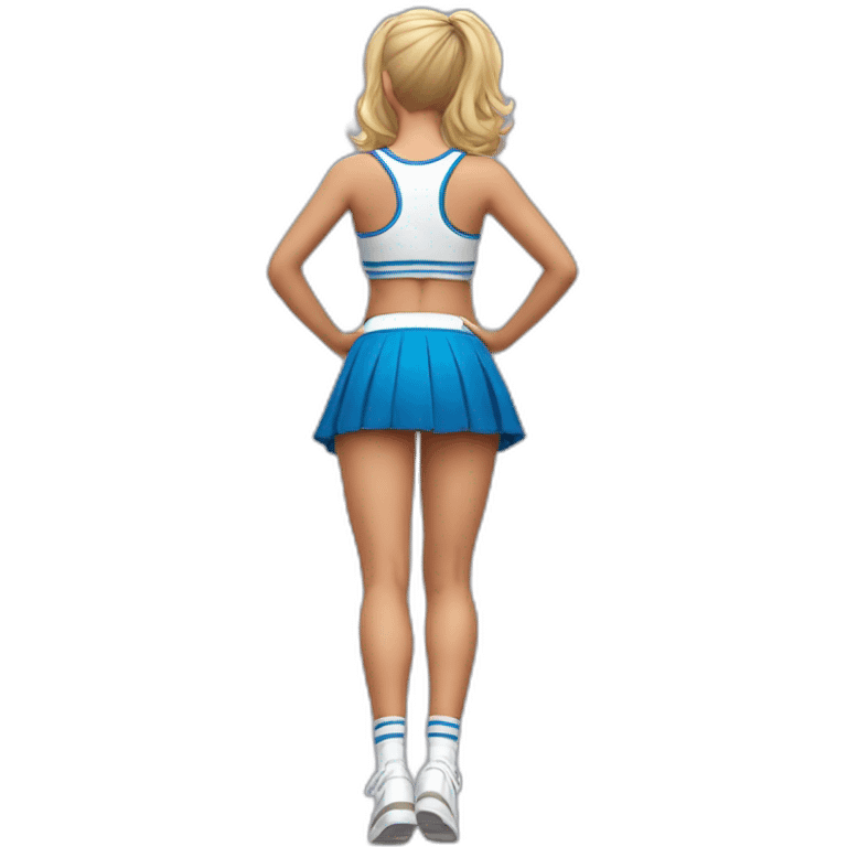 Back view Full body curvy beauty cheerleader short skirt skirt dancing emoji