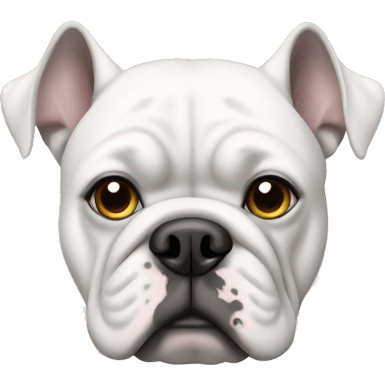 White bulldog with gray spots  emoji