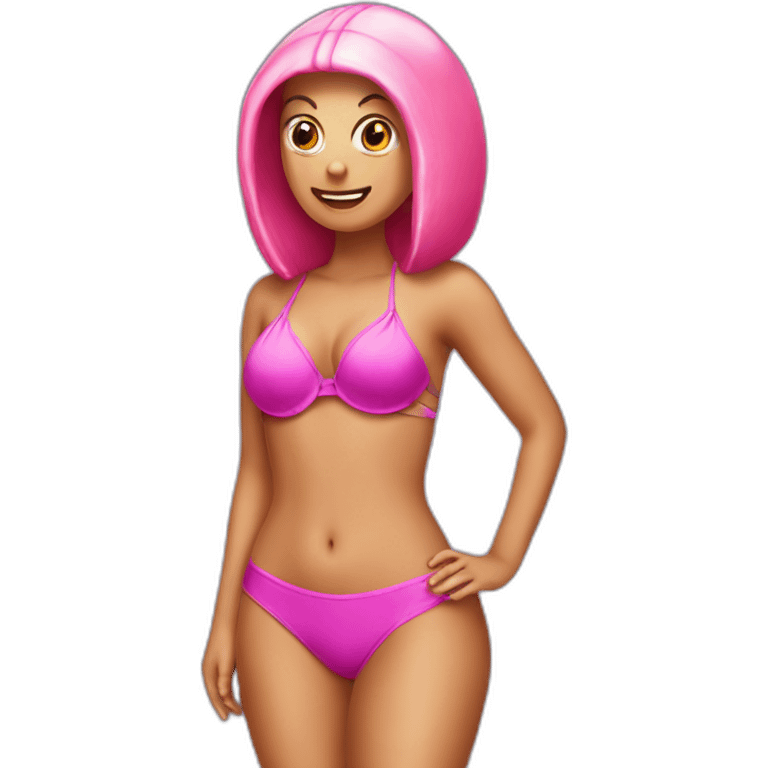 Pink slug with bikini emoji