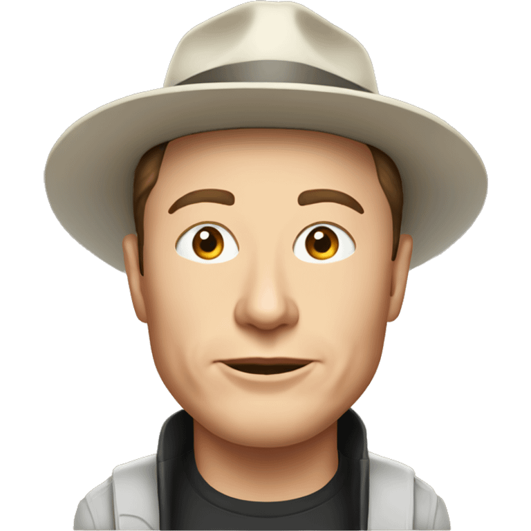 elon musk with a hat emoji