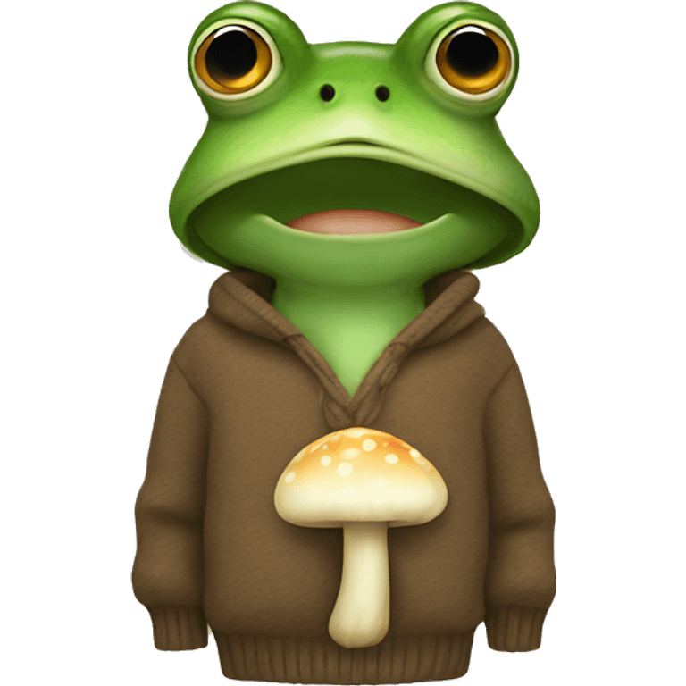 Frog in a mushroom sweater  emoji