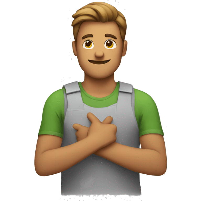 a guy making an x sign by crossing his hands emoji