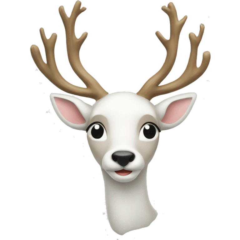 White Christmas deer emoji