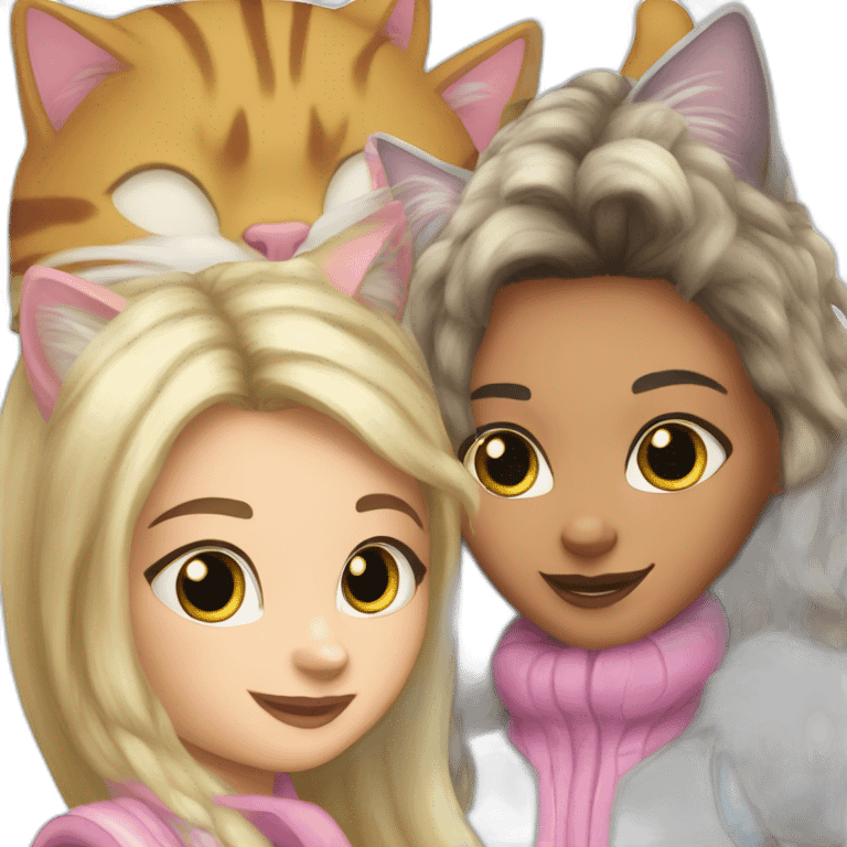 Hoh the cat and nina the cat rosa emoji