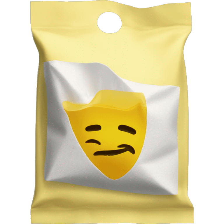 Tea bag with yellow label emoji