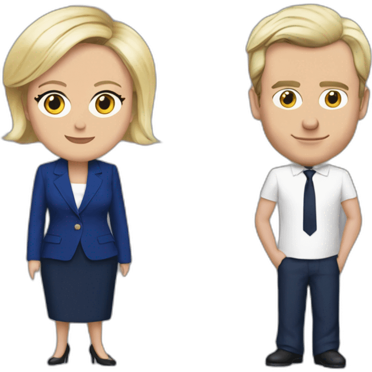 Emanuel Macron avec Marine le Pen emoji