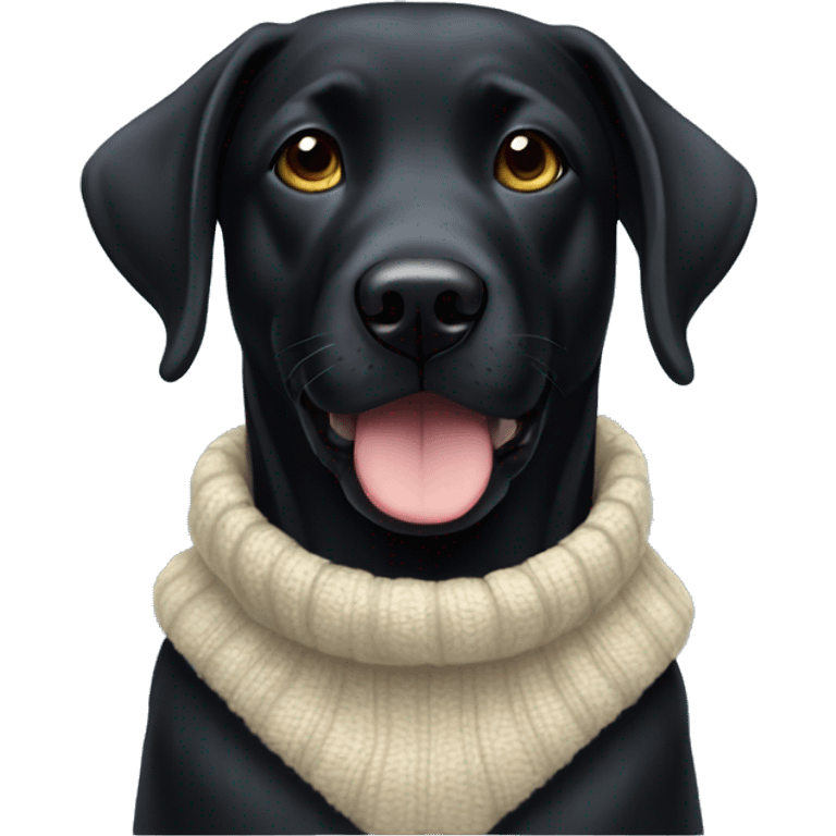 Black lab in sweater emoji