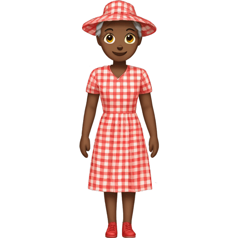 cherry red gingham dress emoji