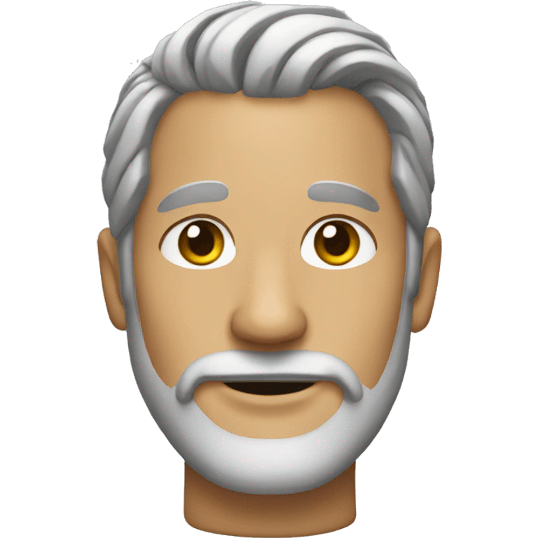 man with bun grey hair and facial hair emoji