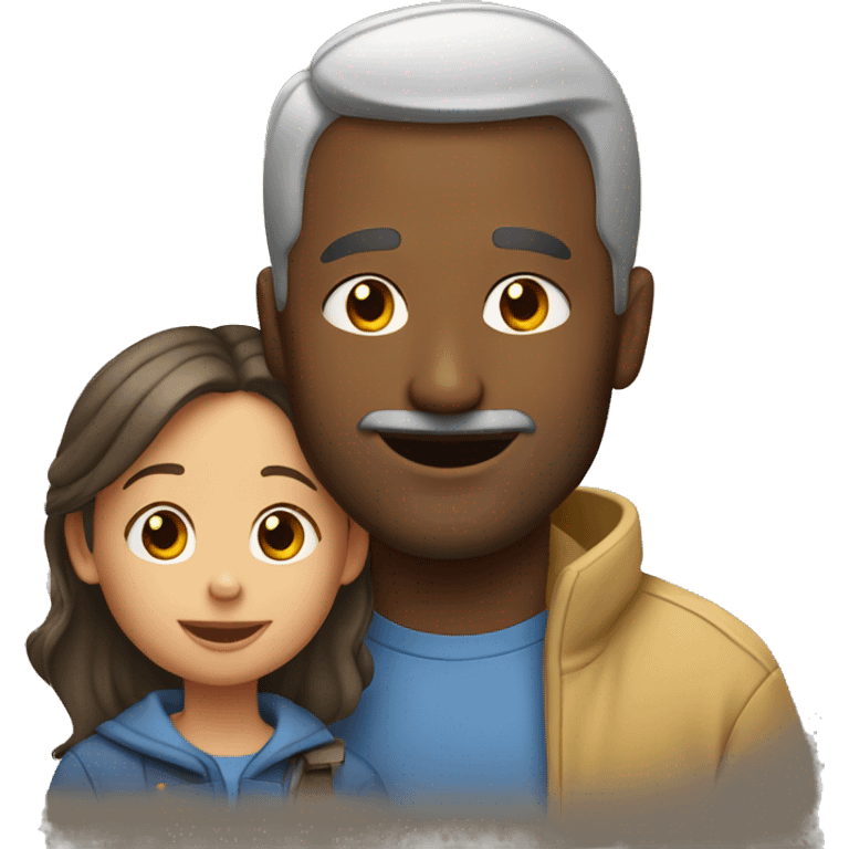 Dad and daughter sharing a moment emoji