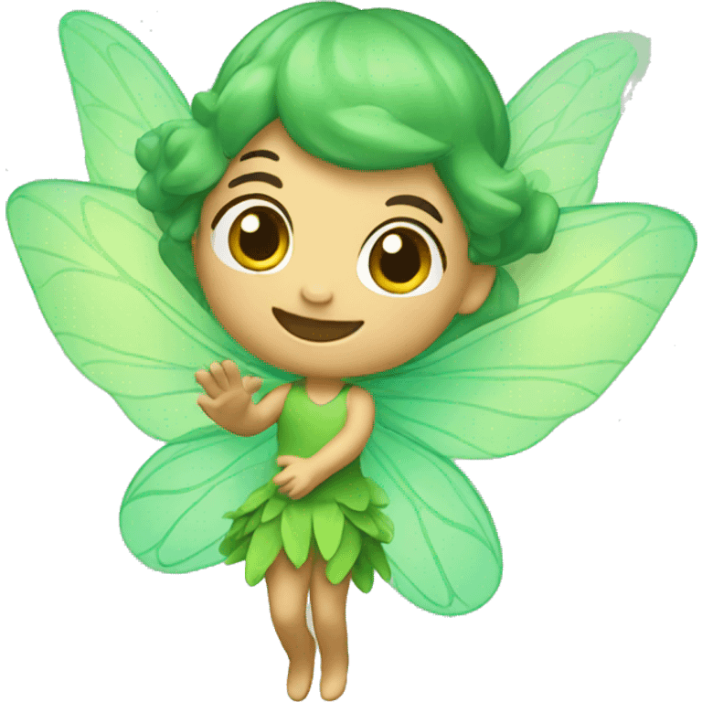 waving fairy green emoji