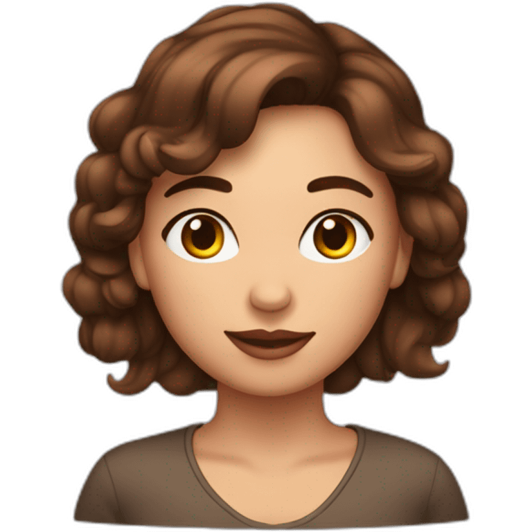 femme  cheveux brune couleur de peau métisse avec les cœurs dans les yeux emoji