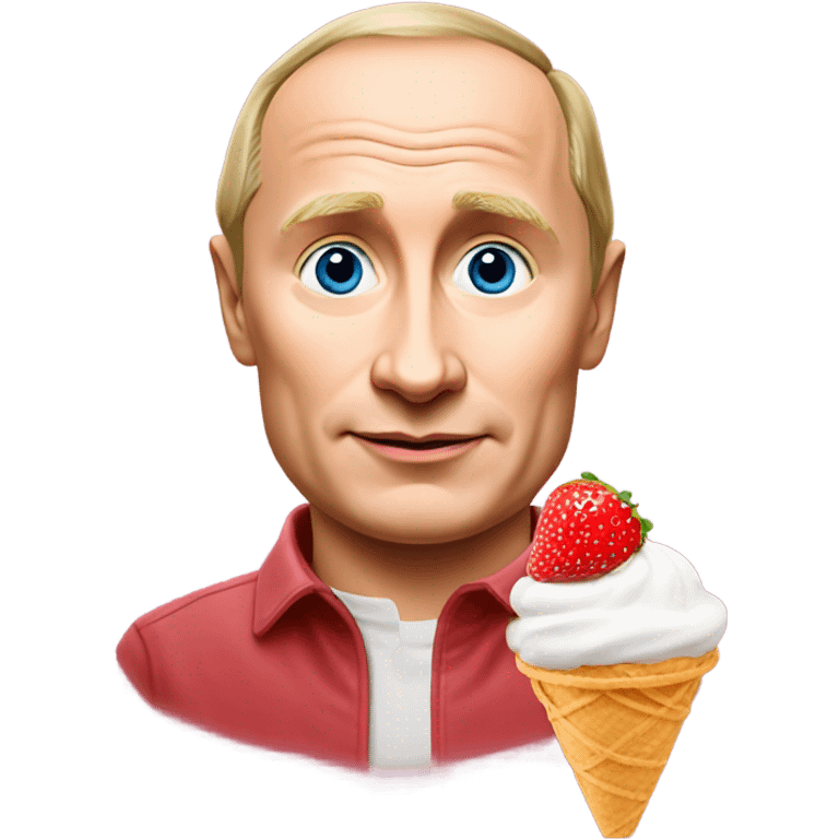 Vladimir putin with a strawberry ice cream  emoji