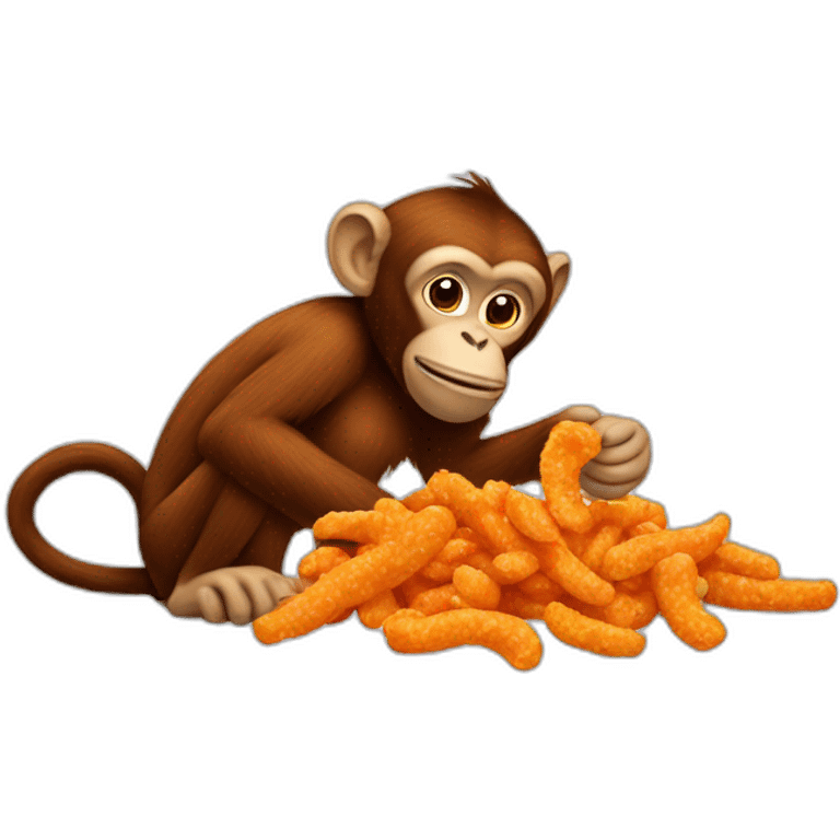 monkey eating cheetos emoji