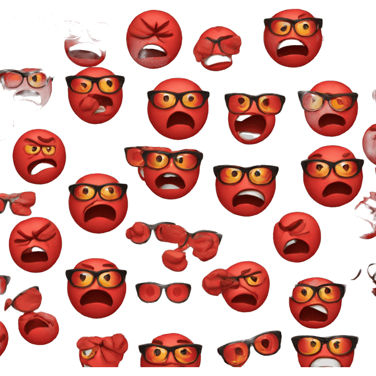 Angry red emoji with glasses  emoji