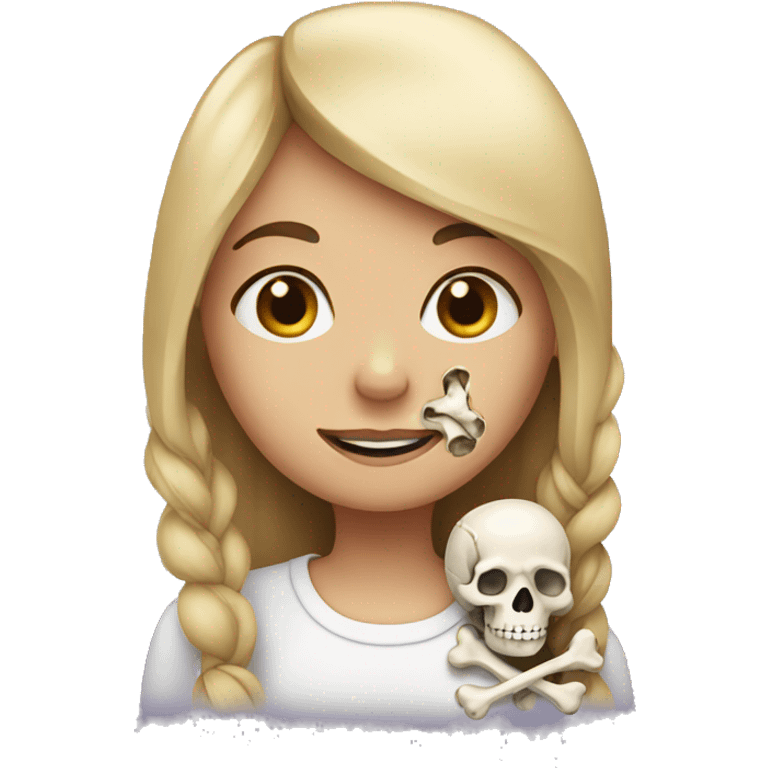 Girl with a bone  emoji