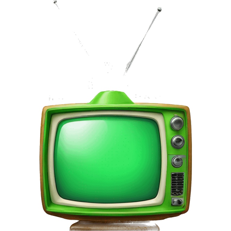 Realistic green retro TV set isolated  emoji