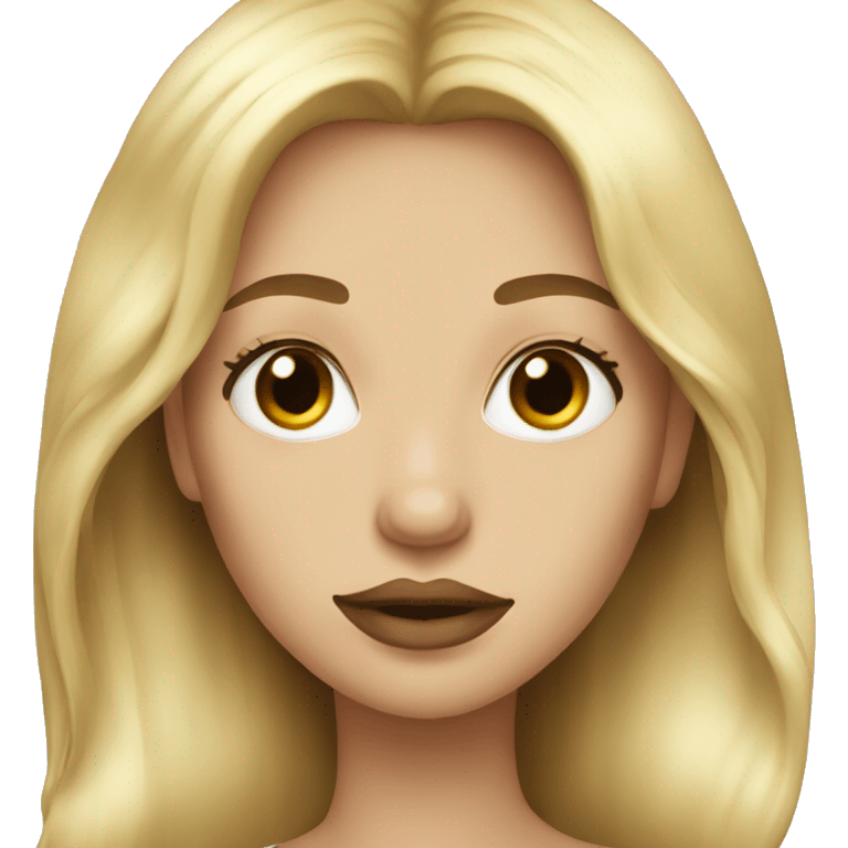 blonde long hair with big lips emoji