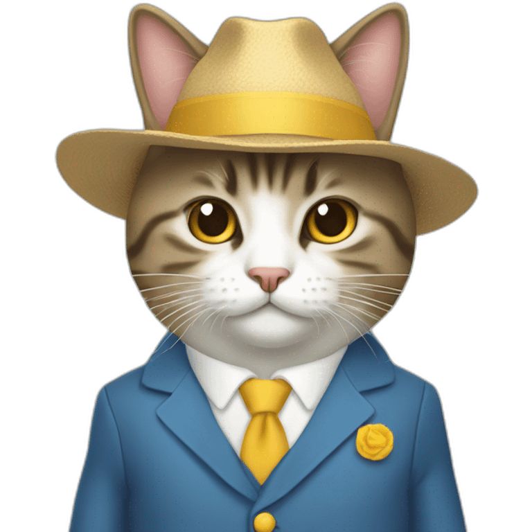 Un gato con traje espaguetis emoji