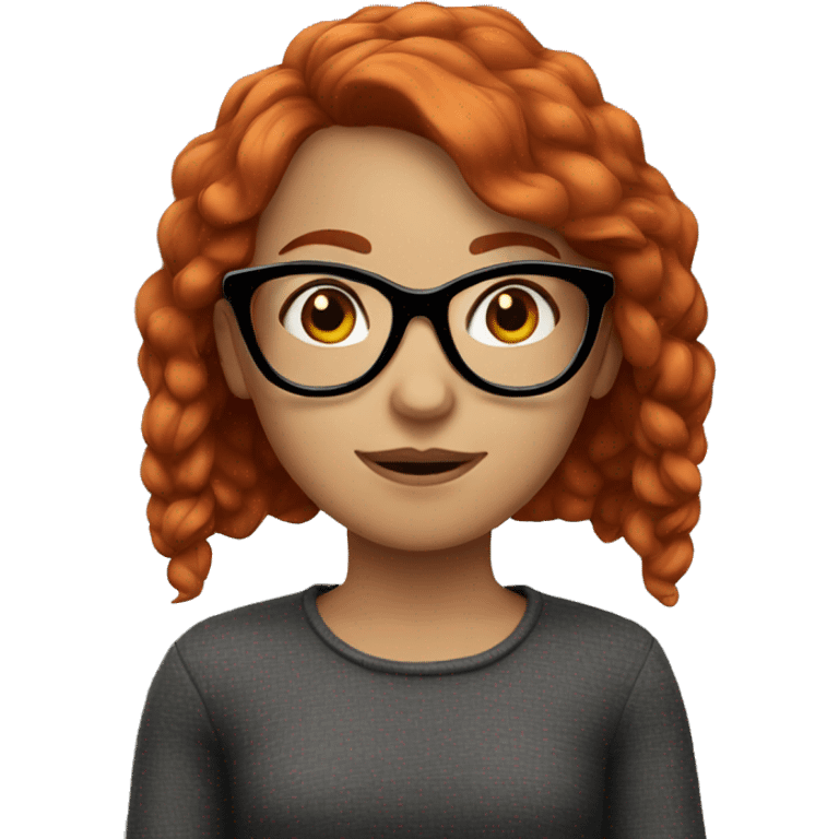 a red-haired girl with black glasses emoji