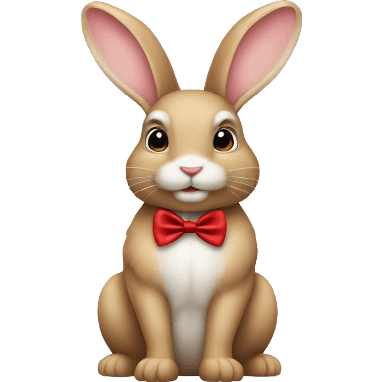 Bunny with red bow tie emoji