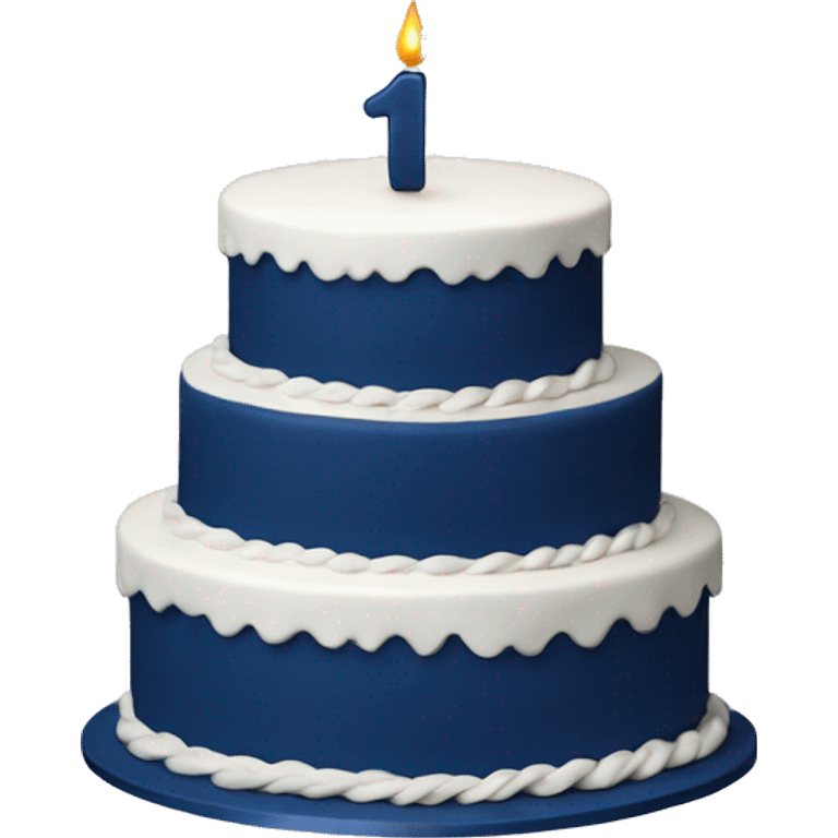 Navy Blue and white birthday cake emoji