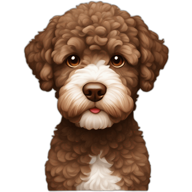 lagotto romagnolo all brown face with no white fur emoji