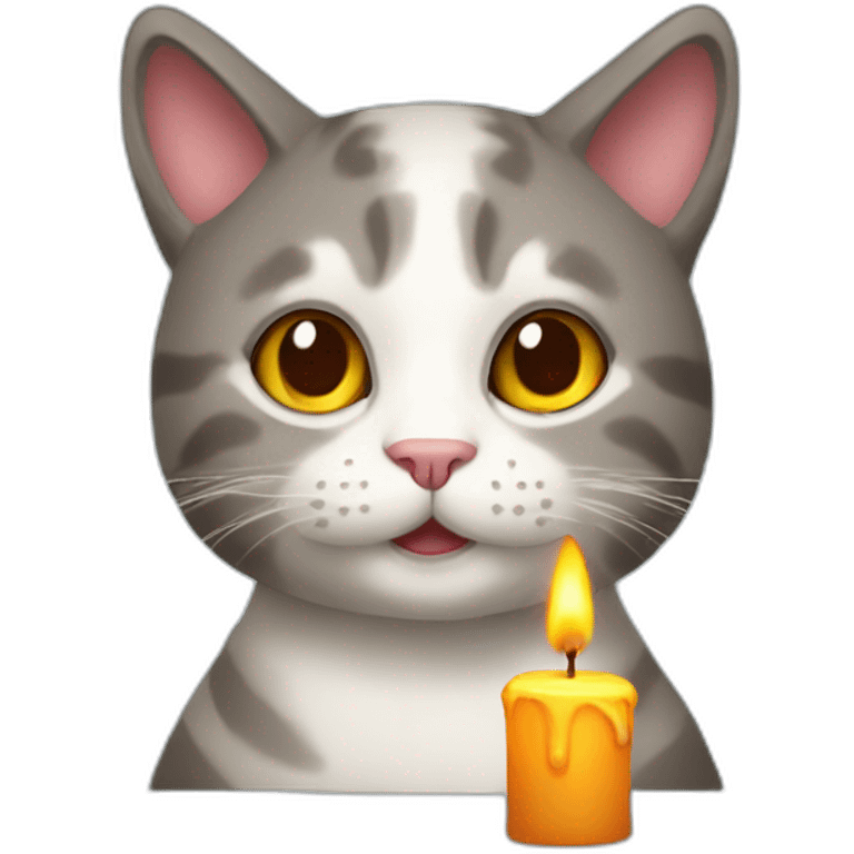 Cat with candle emoji